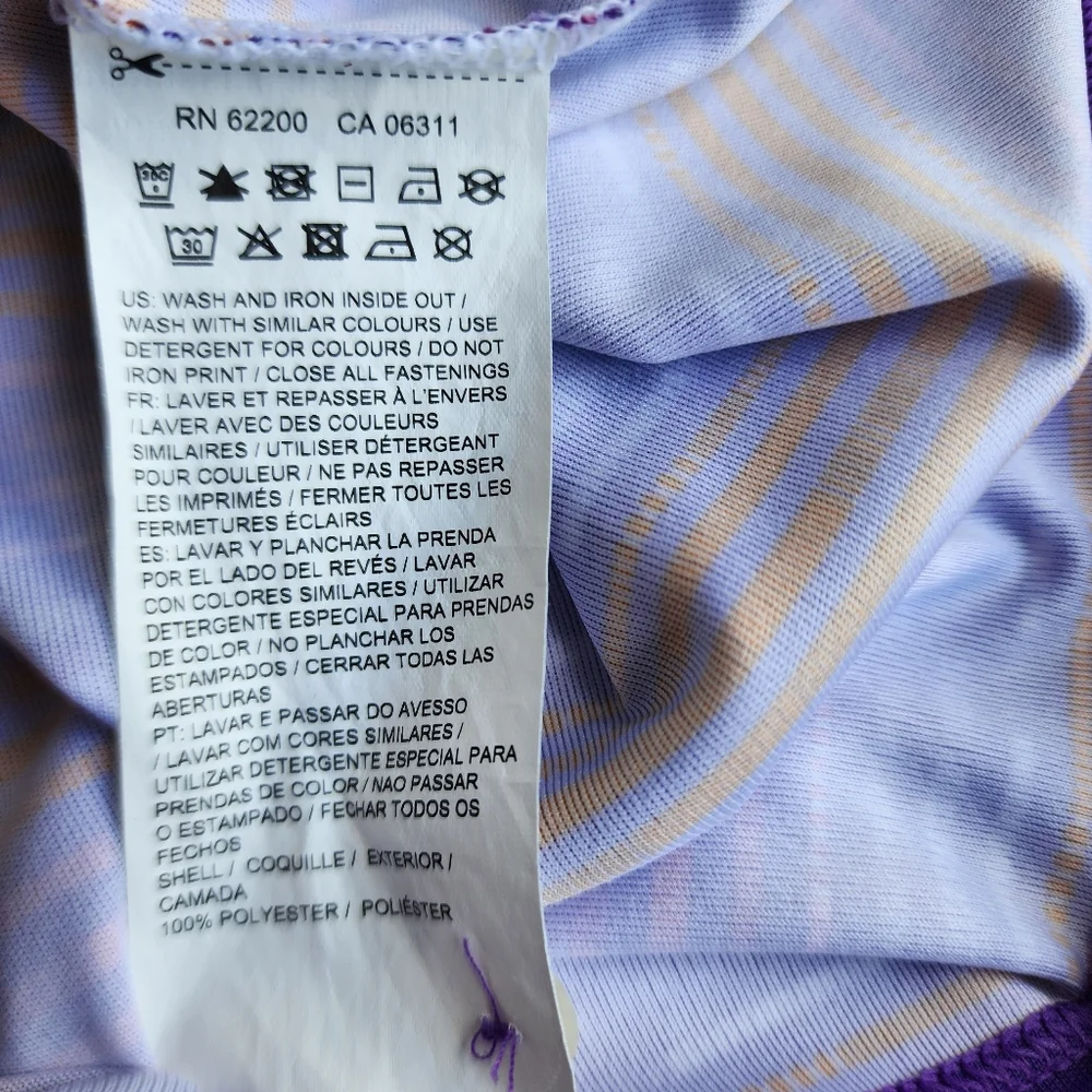 Puma Golf Sleeveless Polo Shirt Purple Striped Athletic DryCELL Top Womens Sz M - Picture 14 of 14